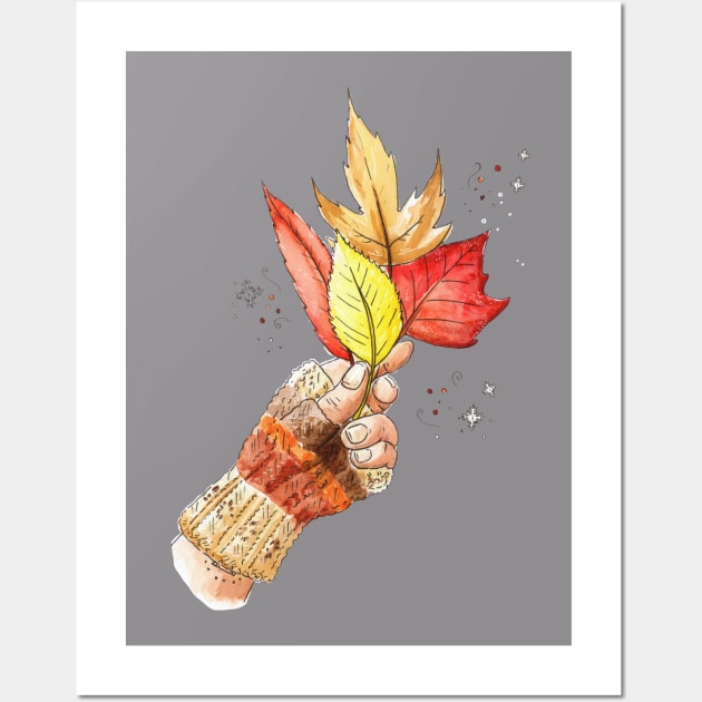 Fall Leaves Wall Art by Vicky Kuhn Illustration